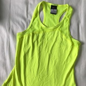 Neon yellow Nike workout top